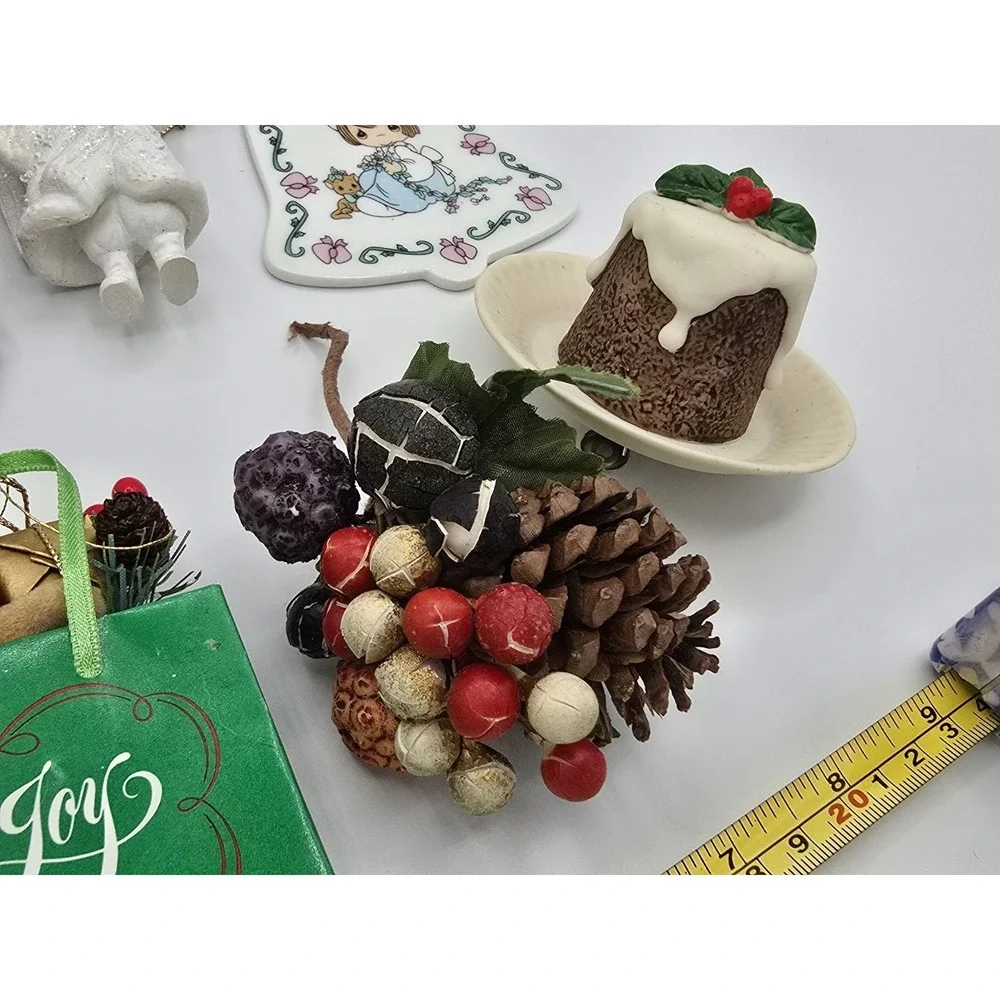 Christmas Ornaments Vtg Lot Angel Precious Moments Glove Snowman‎